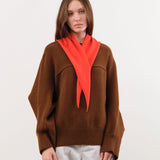 Demylee Accessories Scarves Nessa Small Cashmere Bandana in Red Orange Red Orange