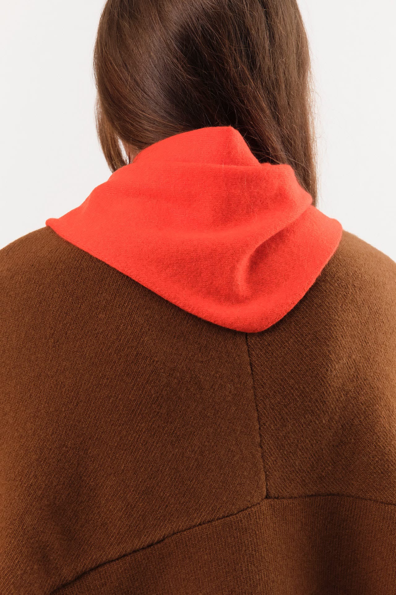 Demylee Accessories Scarves Nessa Small Cashmere Bandana in Red Orange Red Orange