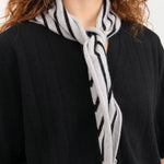 Demylee Accessories Scarves Nessa Stripe Small Bandana Light Heather Grey / One Size