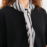 Demylee Accessories Scarves Nessa Stripe Small Bandana Light Heather Grey / One Size