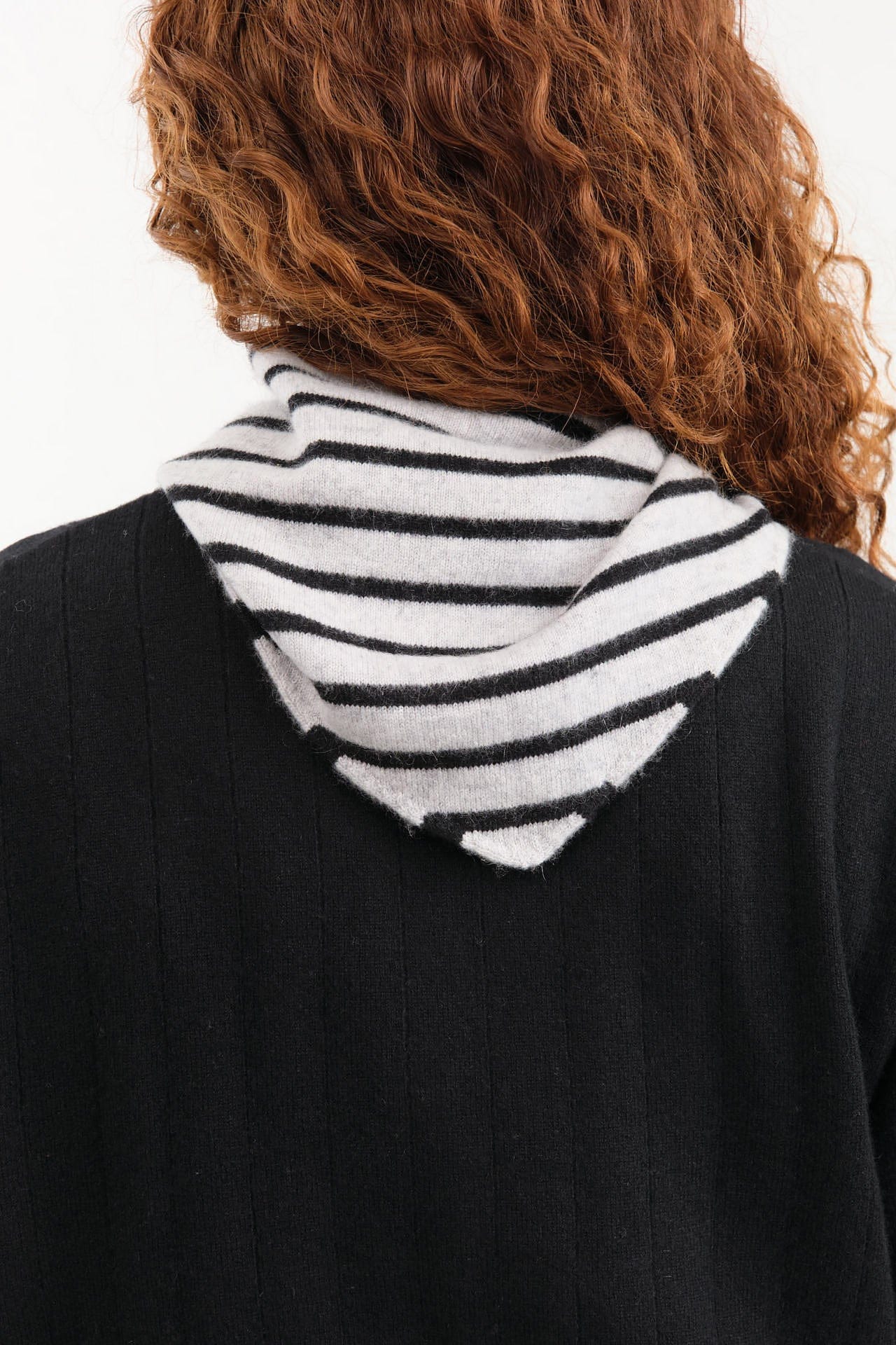 Demylee Accessories Scarves Nessa Stripe Small Bandana Light Heather Grey / One Size