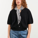 Demylee Accessories Scarves Nessa Stripe Small Bandana Light Heather Grey / One Size