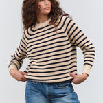 Demylee Phoebe Stripe Sweater in Natural and Navy