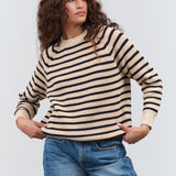 Demylee Phoebe Stripe Sweater in Natural and Navy