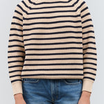 Phoebe Stripe Sweater by Demylee in Natural and Navy