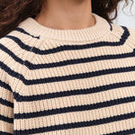 Natural and Navy Phoebe Stripe Sweater by Demylee