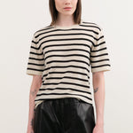 Demylee Apparel Womens Blouses Remy Stripe Superfine Cashmere Top