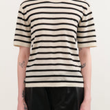 Demylee Apparel Womens Blouses Remy Stripe Superfine Cashmere Top