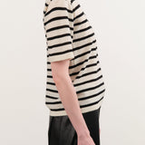 Demylee Apparel Womens Blouses Remy Stripe Superfine Cashmere Top