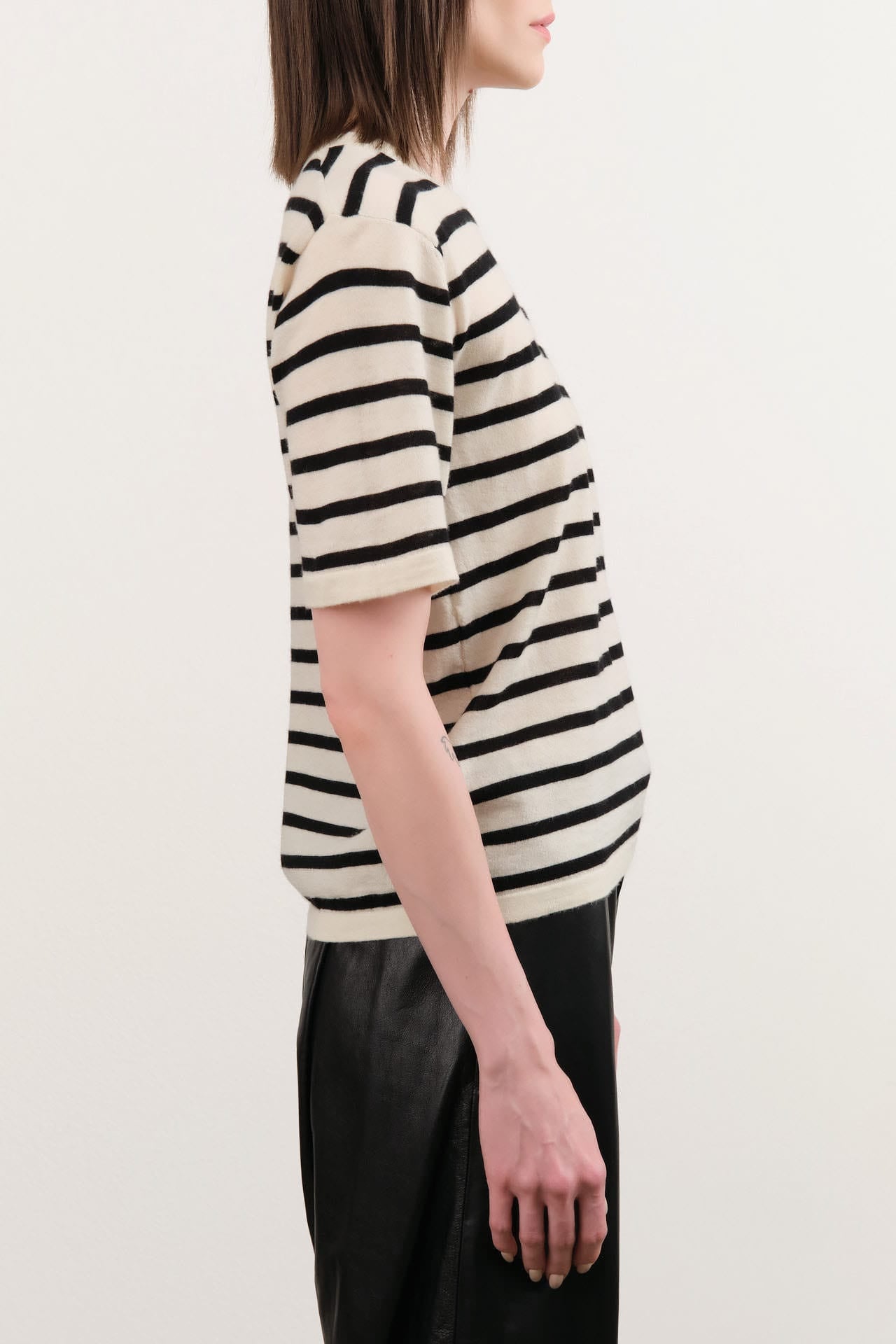 Demylee Apparel Womens Blouses Remy Stripe Superfine Cashmere Top