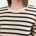 Demylee Apparel Womens Blouses Remy Stripe Superfine Cashmere Top