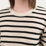 Demylee Apparel Womens Blouses Remy Stripe Superfine Cashmere Top