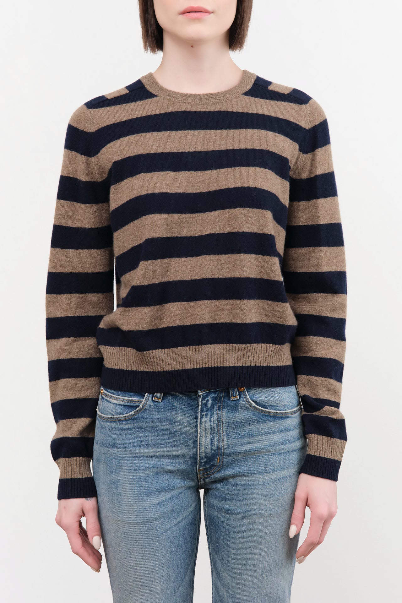 Demylee Apparel Womens Sweaters Sally Stripe Cashmere Sweater