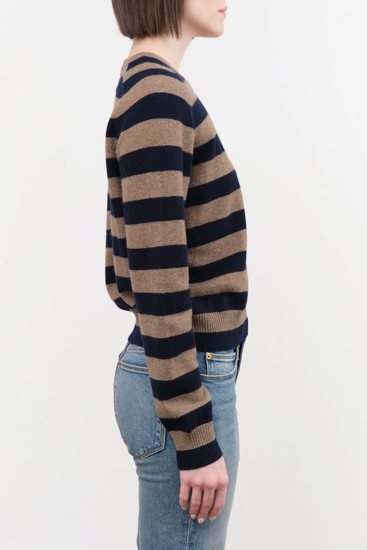 Demylee Apparel Womens Sweaters Sally Stripe Cashmere Sweater