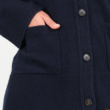 Button Up Cashmere Sano Cardigan in Navy Blue by Demylee New York Designer Brand 