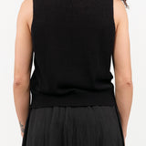 Selina Cotton Linen Top in Black