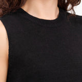 Selina Cotton Linen Top in Black