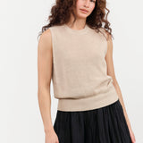 Demylee Selina Cotton Linen Top in Pearl Barley