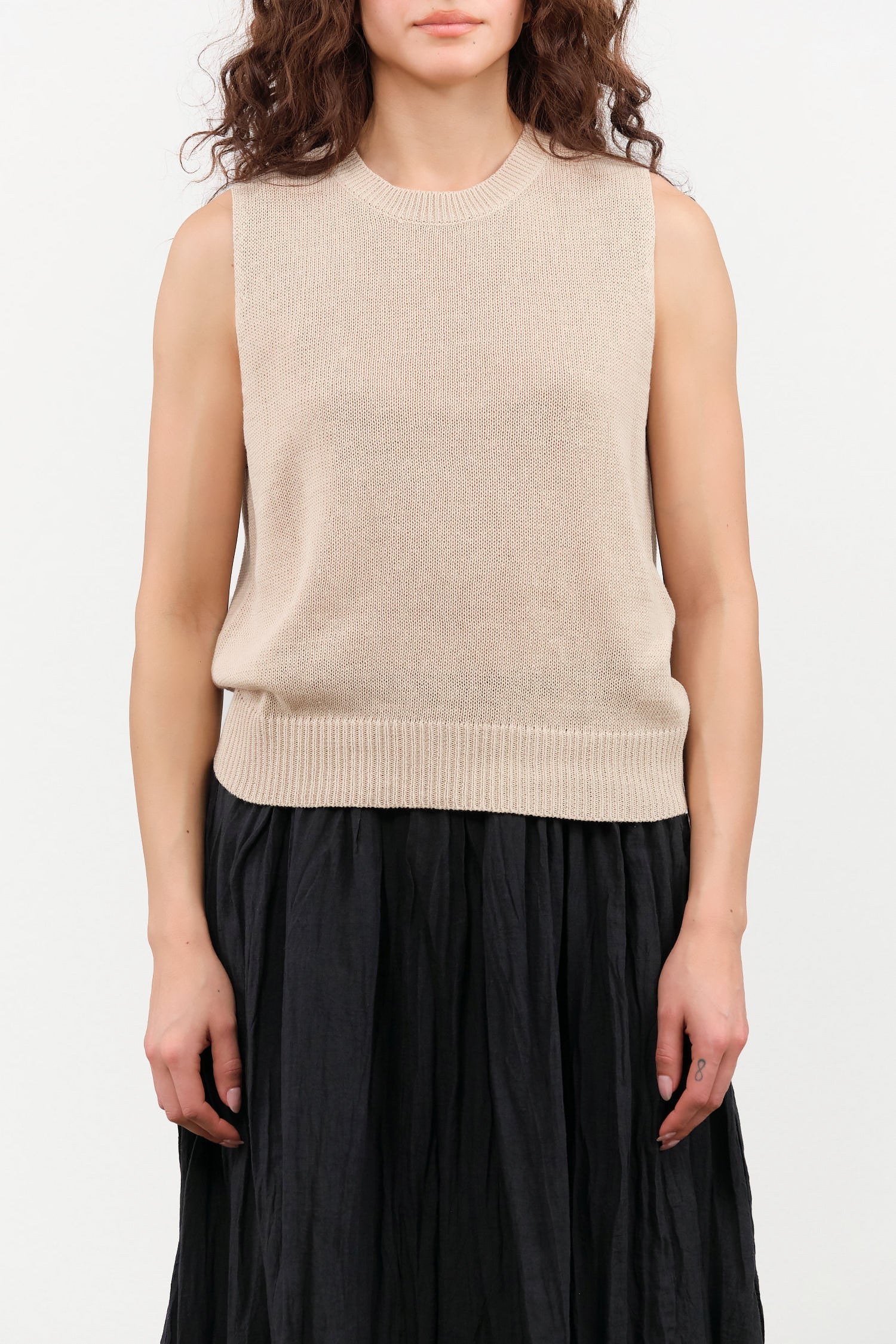 Selina Cotton Linen Top by Demylee in Pearl Barley