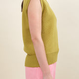 DEMYLEE Sale Short Sleeve Seraphine Sweater Vest in Gingko Nut Yellow