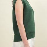 Short Sleeve Seraphine Sweater Vest with V Neck in Jungle Green by DEMYLEE