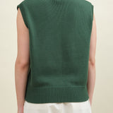 Jungle Green Seraphine Sweater Vest with Ribbed Hem by DEMYLEE on Sale