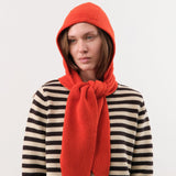 Demylee Accessories Scarves Zora Merino Wool Hooded Scarf Persimmon