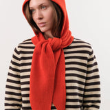 Demylee Accessories Scarves Zora Merino Wool Hooded Scarf Persimmon