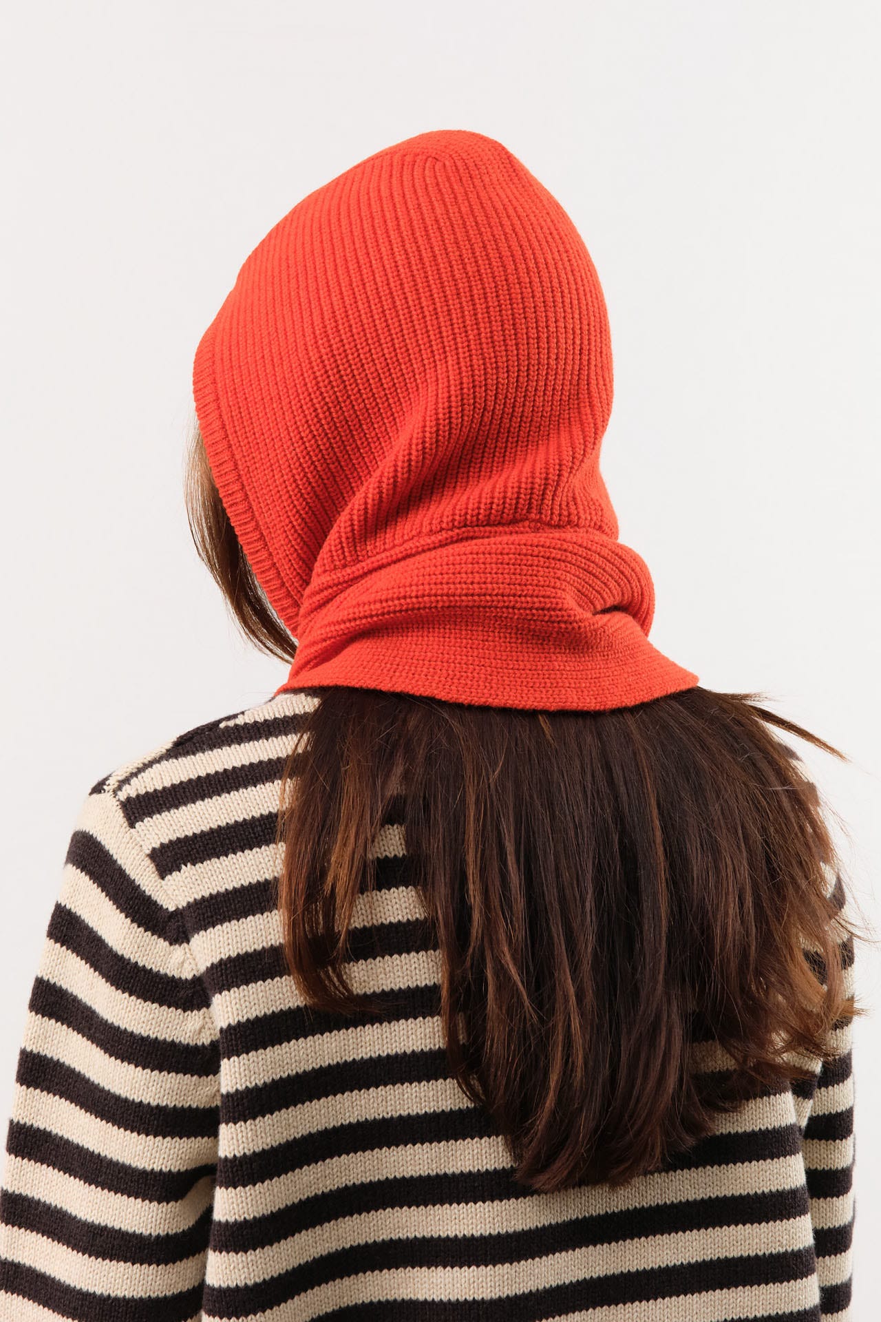 Demylee Accessories Scarves Zora Merino Wool Hooded Scarf Persimmon
