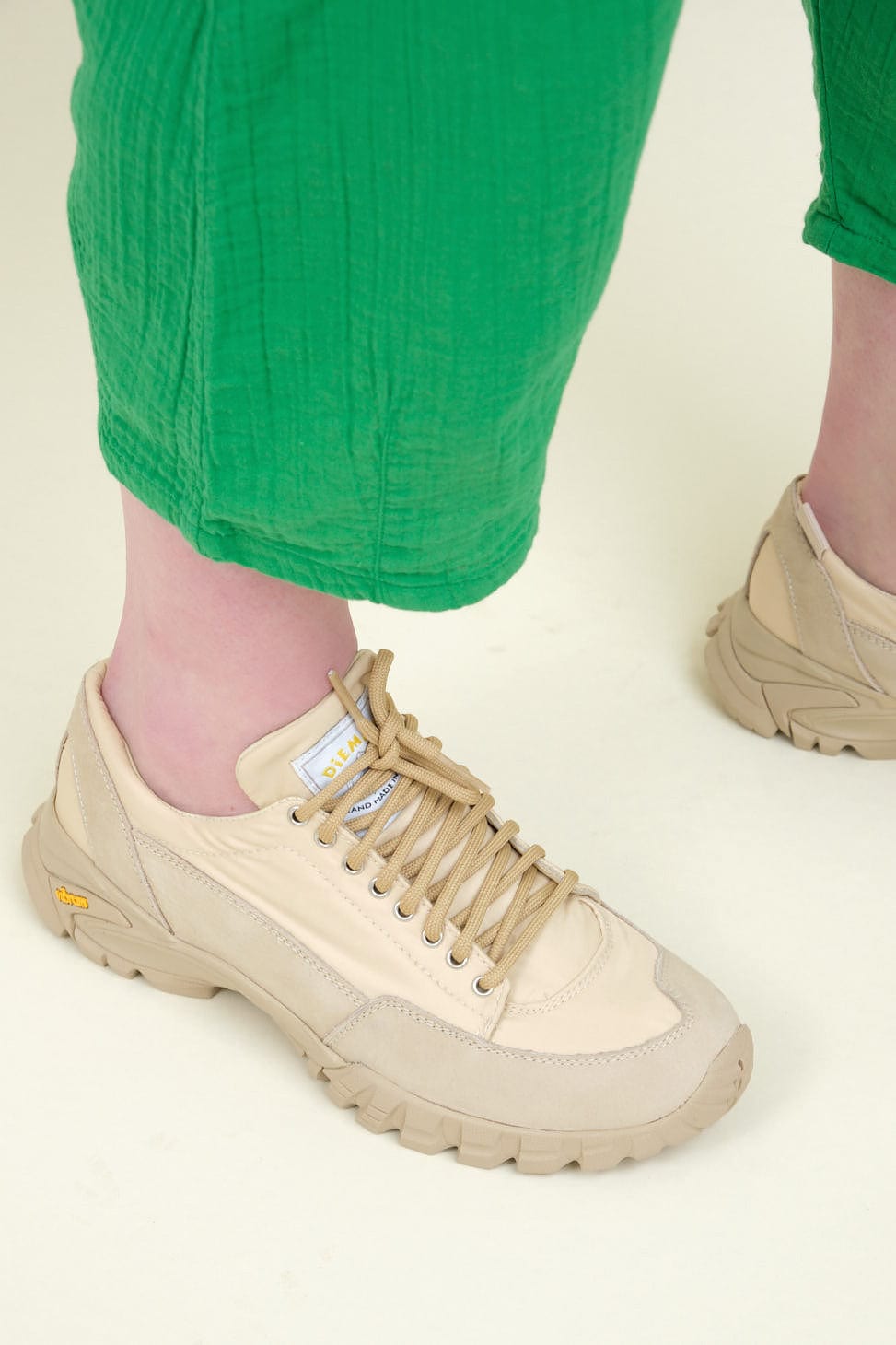 Side of Possagno Shoe in Sand Bomber
