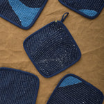 Eleven Eleven Hand-quilted Pot Holders in Indigo