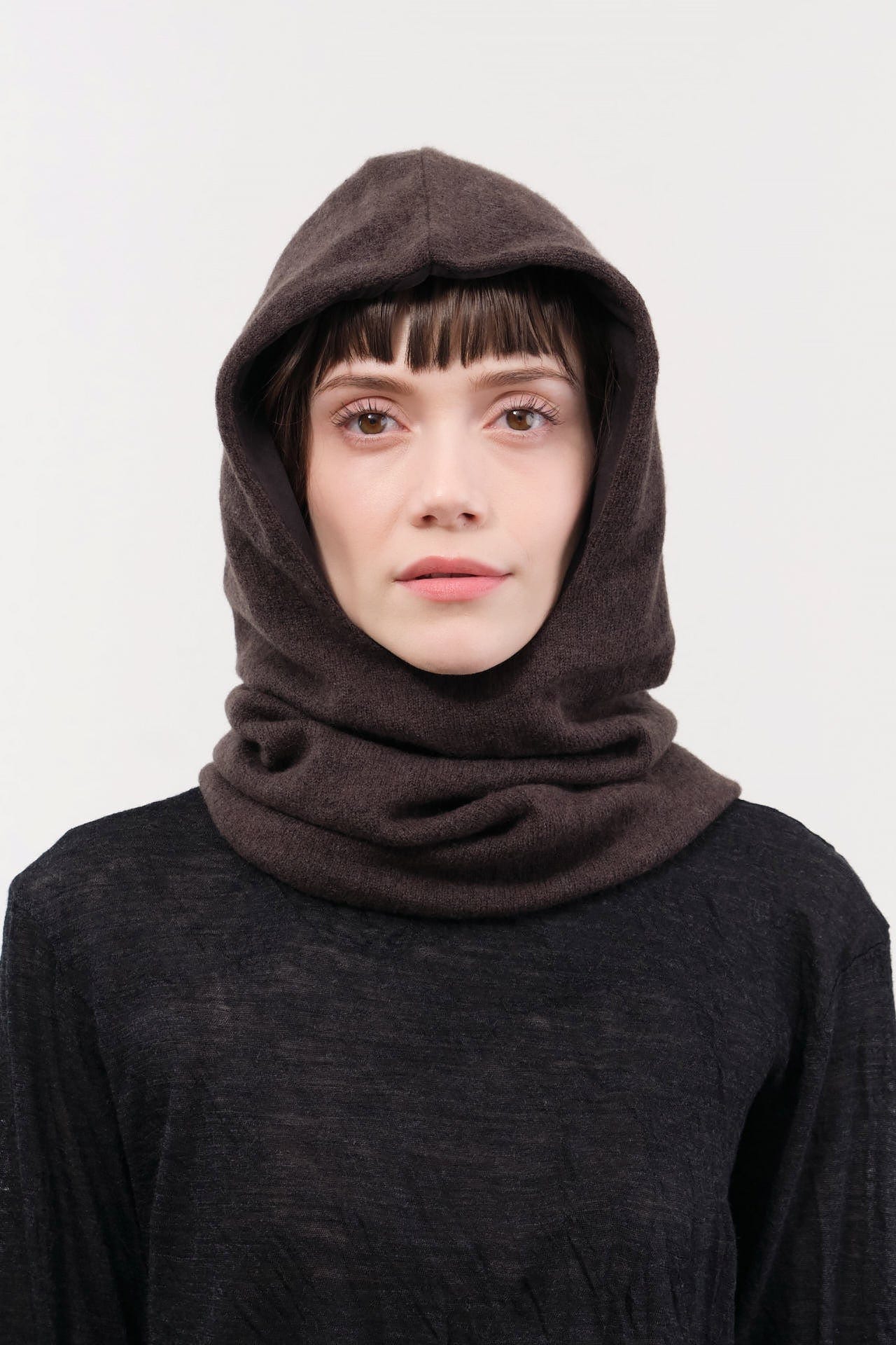 Elsa Esturgie Accessories Hats Objet Balaclava in Brown Brown