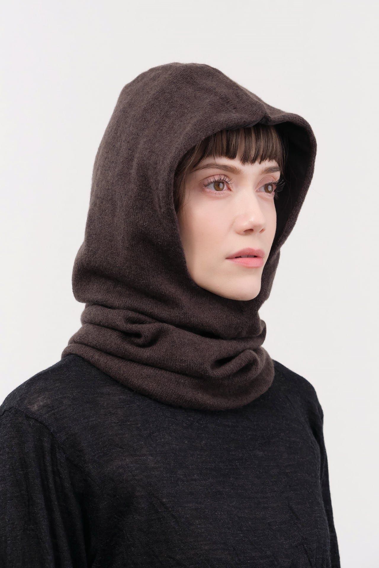 Elsa Esturgie Accessories Hats Objet Balaclava in Brown Brown