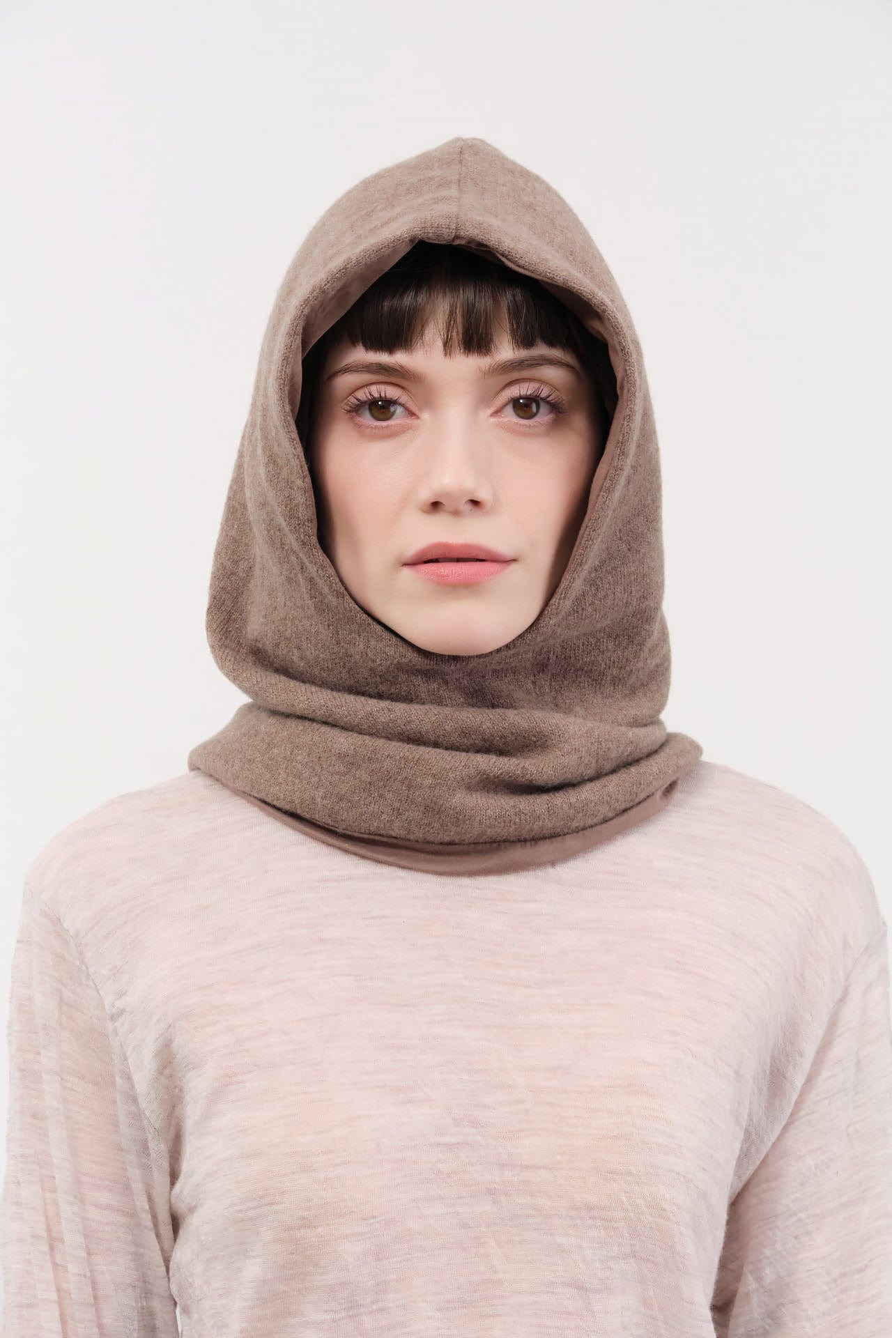 Elsa Esturgie Accessories Hats Objet Balaclava in Taupe Taupe