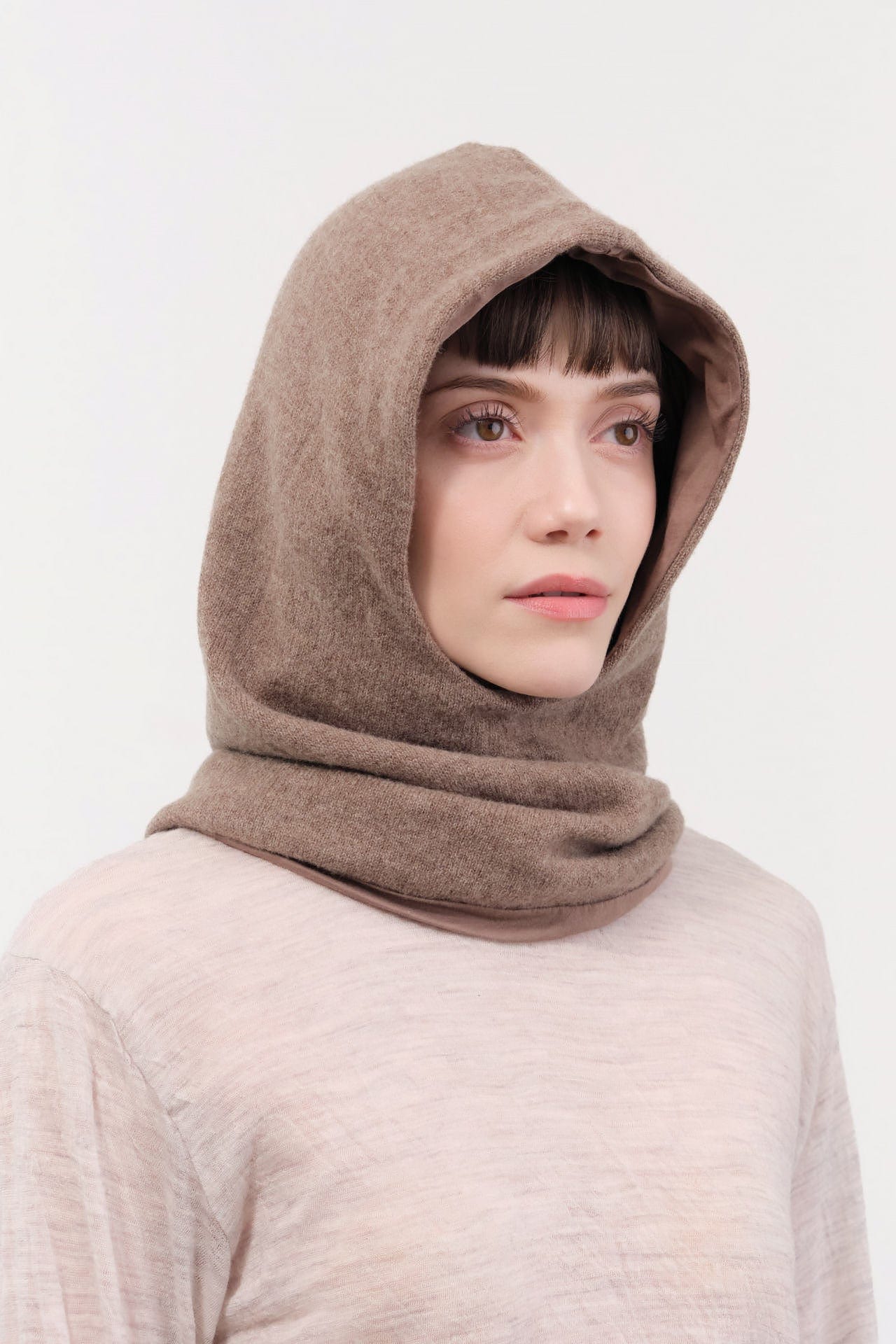 Elsa Esturgie Accessories Hats Objet Balaclava in Taupe Taupe