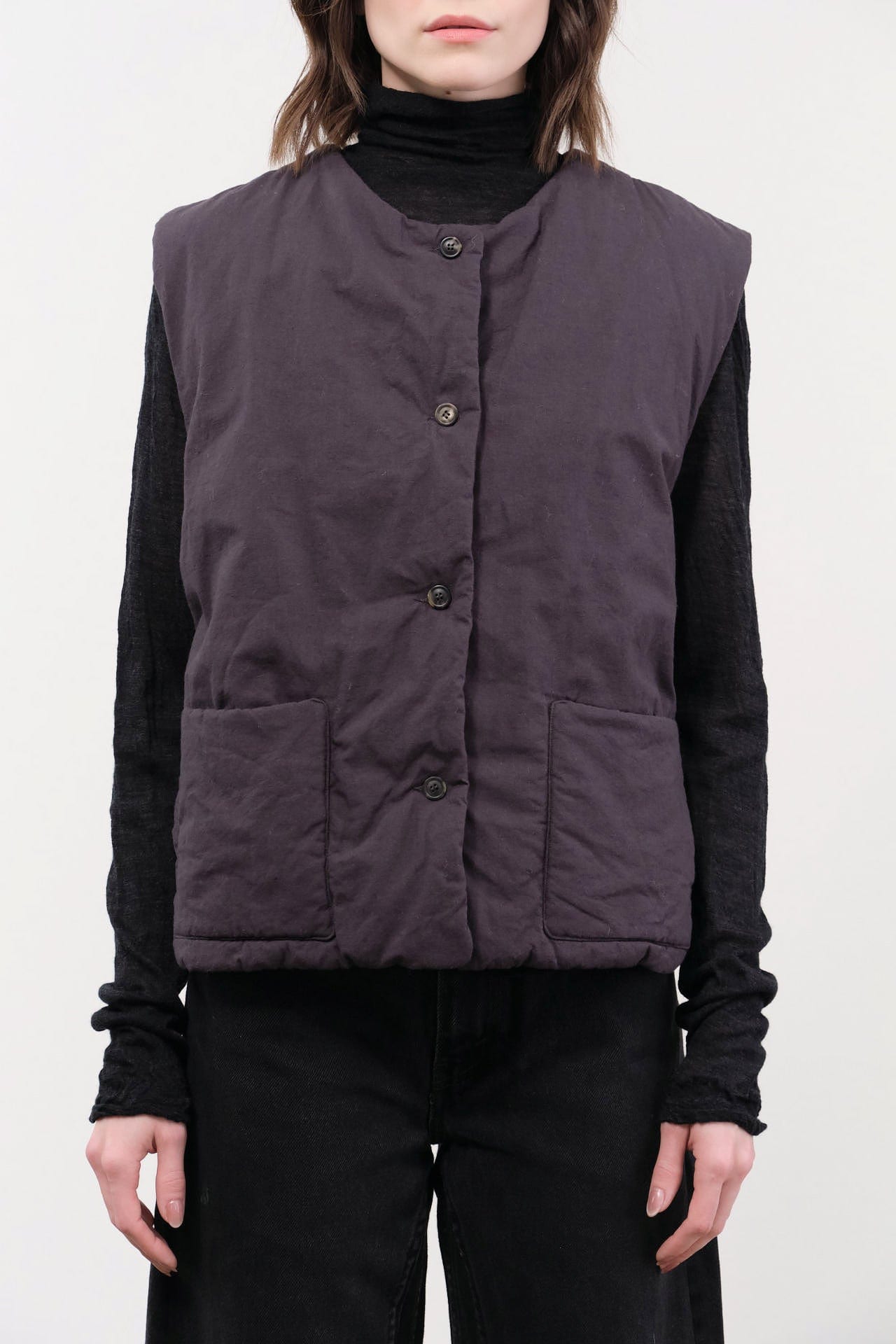 Elsa Esturgie Apparel Womens Sweaters Ormeau Vest in Carbon