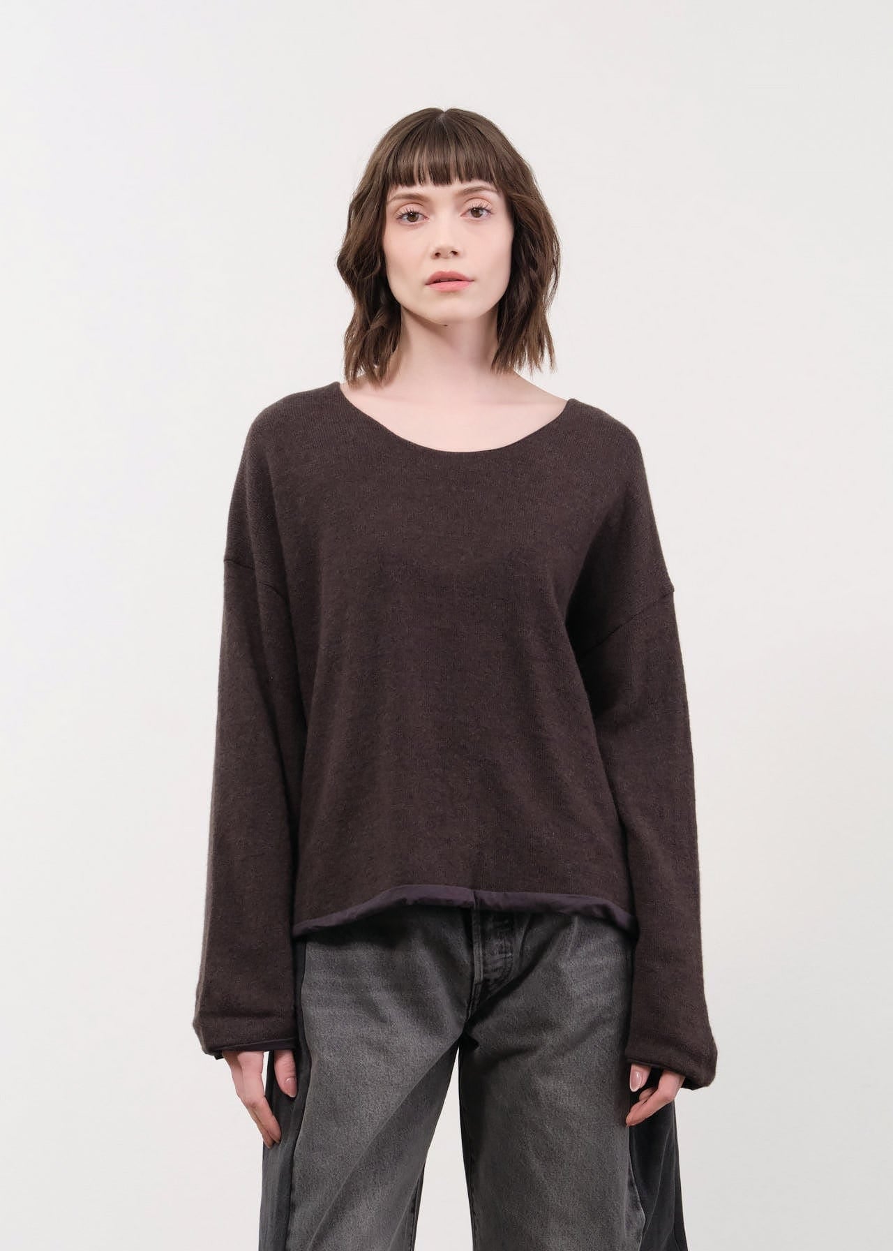 Elsa Esturgie Apparel Womens Sweaters Oubli Sweater in Brown