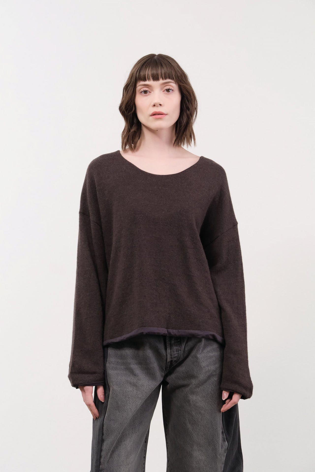 Elsa Esturgie Apparel Womens Sweaters Oubli Sweater in Brown