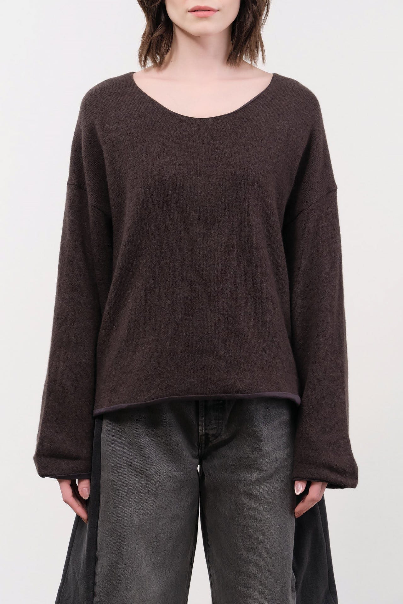 Elsa Esturgie Apparel Womens Sweaters Oubli Sweater in Brown