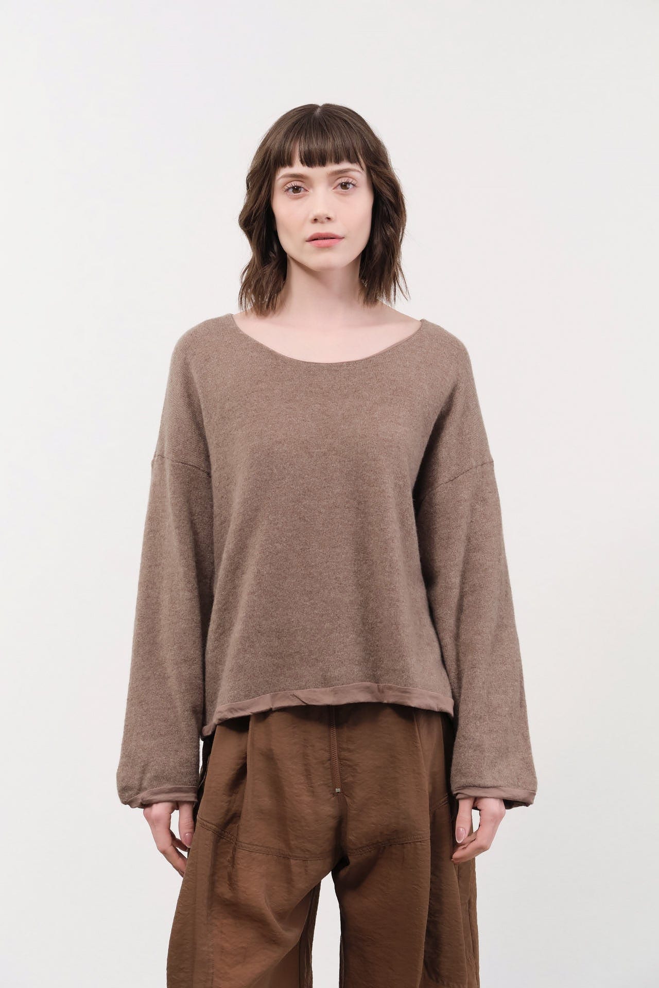 Elsa Esturgie Apparel Womens Sweaters Oubli Sweater in Taupe