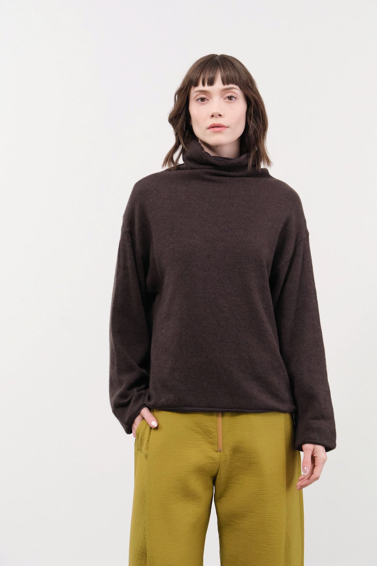 Elsa Esturgie Apparel Womens Sweaters Oxyde Sweater in Brown