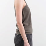 Evam Eva Apparel Womens Blouses Cashmere Camisole in Khaki