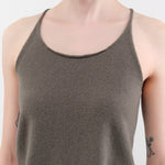 Evam Eva Apparel Womens Blouses Cashmere Camisole in Khaki