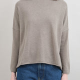 Cashmere High Neck Pullover Sweater in Mocha Evam Eva