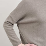 Brown tan evam eva cashmere turtle neck pullover sweater 