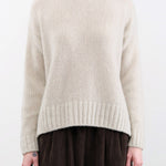 Evam Eva Apparel Womens Sweaters Cashmere Pullover in Ivory