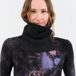 Evam Eva Accessories Scarves Cashmere Rib Snood in Charcoal Charcoal