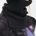 Evam Eva Accessories Scarves Cashmere Rib Snood in Charcoal Charcoal