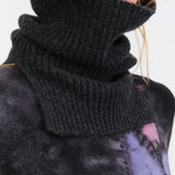 Evam Eva Accessories Scarves Cashmere Rib Snood in Charcoal Charcoal