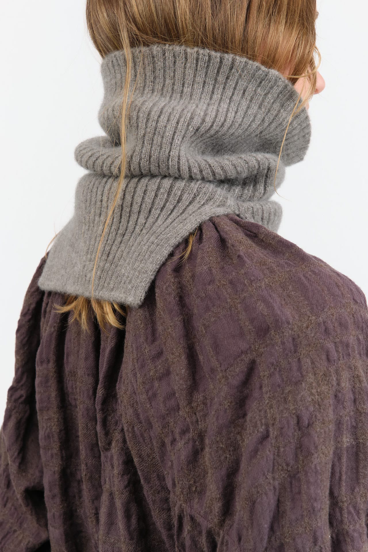 Evam Eva Accessories Scarves Cashmere Rib Snood in Mocha Mocha